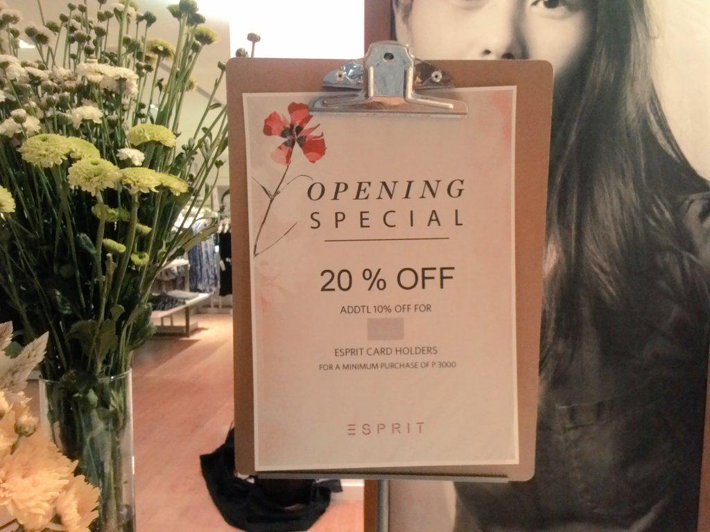 cinderella_ph's tweet photo. Enjoy our opening discounts! See our new spring summer collection! We can't wait to see you! :) #iamEspritPH http://t.co/4bxNB0Nbro