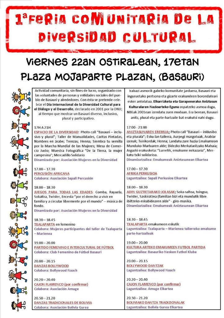 diversidadmujer's tweet photo. Ya llegó el dia. Te esperamos HOY a partir de las 5 en la plaza Mojaparte!!! #DiversidadBasauri. http://t.co/UdMpNlMfKk