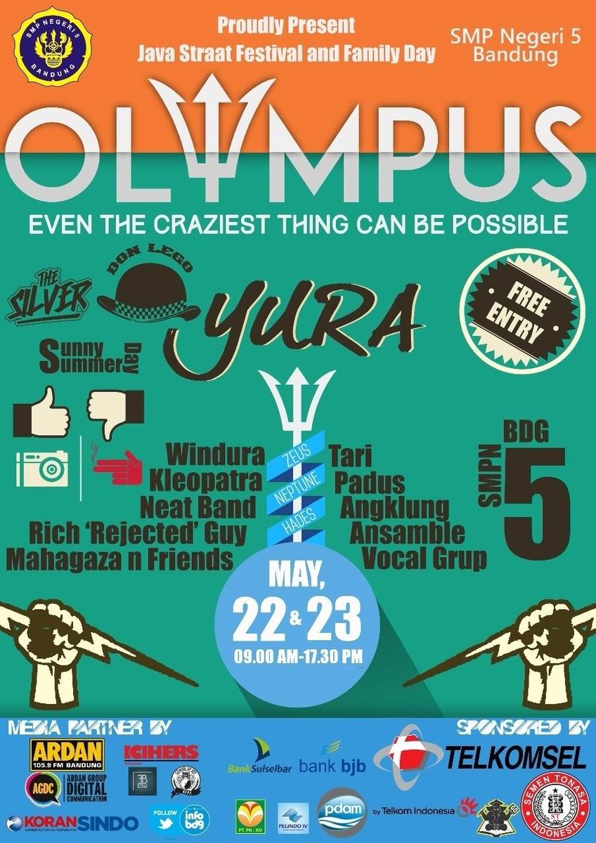 donlegoband's tweet photo. Sore ini yuk :) OLYMPUS @SMPN5Bandung with @yurayunita @donlegoband etc | 23 May 2015 | 11 a.m - till drop | FREE! http://t.co/1RsFqeQyVy