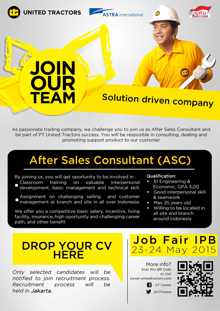 UTCareer's tweet photo. Semangat pagi! Sabtu dan Minggu 23-24 Mei 2015 kami akan ada di Job Fair IPB. Temui kami, dan bergabunglah bersama UT http://t.co/1uJmCxmWpb