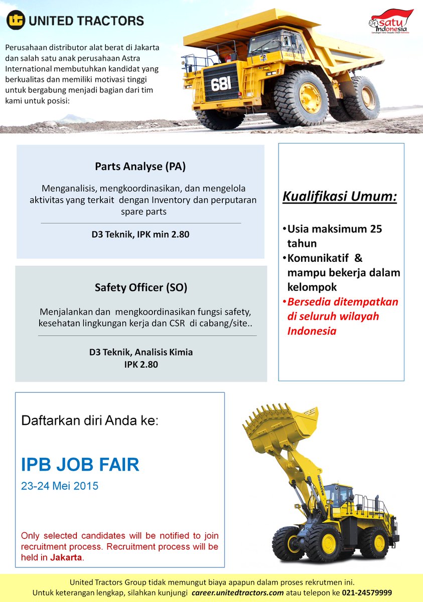 UTCareer's tweet photo. Kami juga mengundang teman-teman lulusan D3 untuk bergabung bersama UT sebagai Parts Analyse dan Safety Officer. http://t.co/oL8W5ClXYU