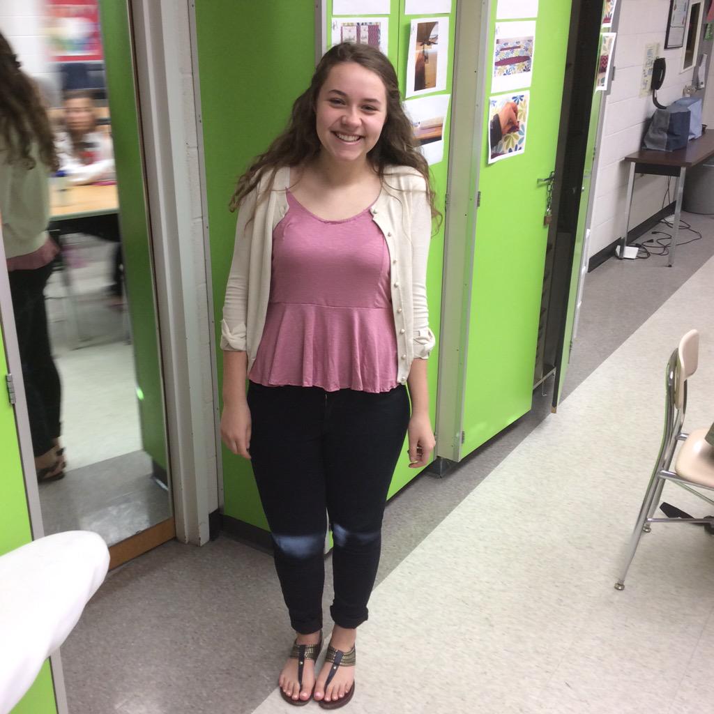 Mrswebbths's tweet photo. Looking good Anna in her custom made shirt from Fashion Design 2! Great work! 👏👍 http://t.co/XDN92qnz77