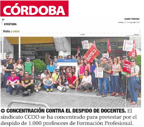ccooensecordoba's tweet photo. #NoDespidosFP Noticia publicada hoy via @CORDOBA_diario @Despidosde_PT http://t.co/eT9E5pa88m