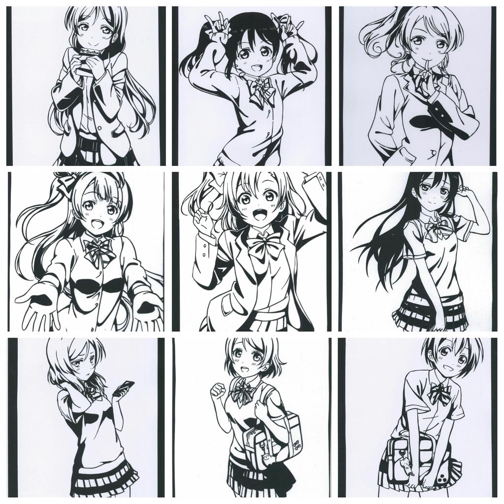 切り絵を初めて約3週間  μ's制服ver全員完成!(*'ω`*) 次はカラーに挑戦してみまっす! 