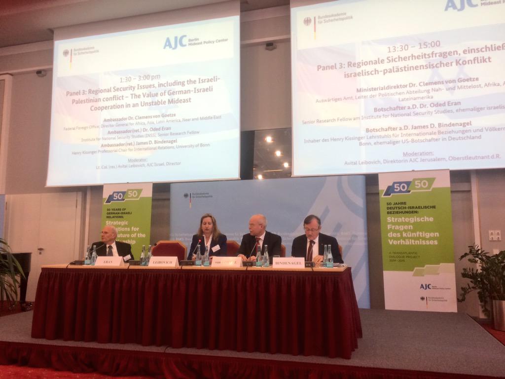 Panel: Regional Security Issues - The Values of German-Israeli Cooperation in an Unstable Mideast. AJC BAKS #il50d