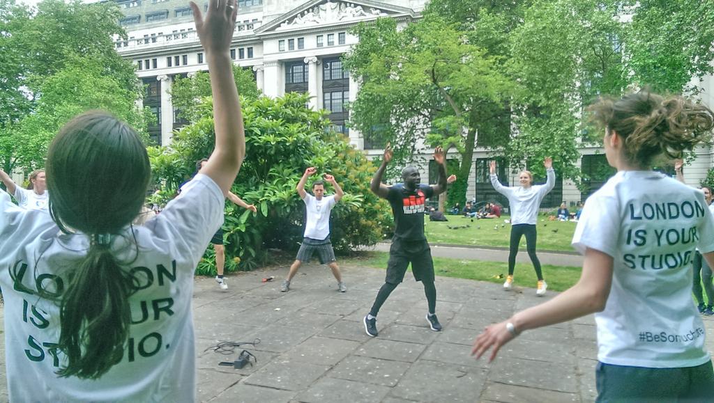 SomuchmoreUK's tweet photo. We're on fire - 30 seconds rest then get involved! Come on down. Theres just under 10 minutes left of the #LunchBoost http://t.co/a2xzNmnEgu