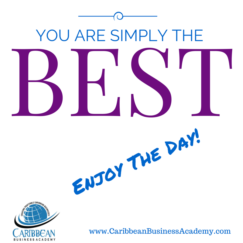 CaribSmallBiz's tweet photo. Happy Friday Entrepreneurs! You're the best just because you're YOU! Enjoy the day! #caribbeanbiz http://t.co/IWIVKNuvId
