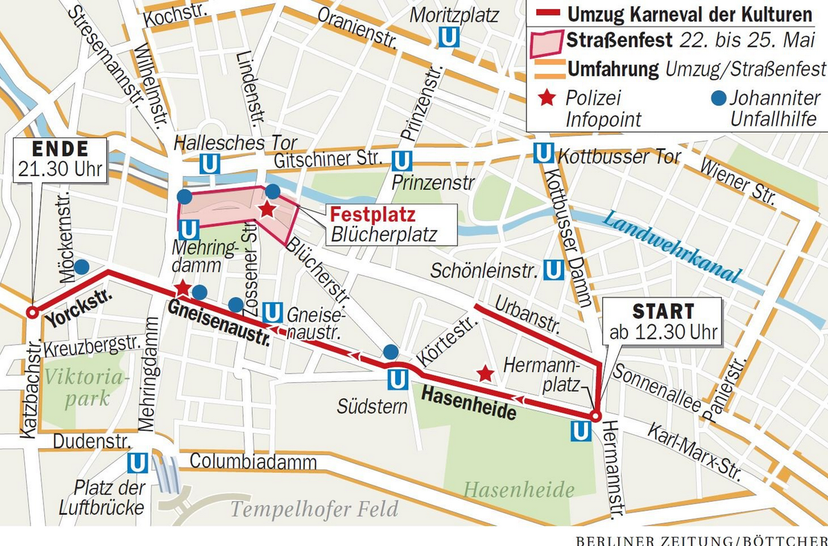 berlinerzeitung's tweet photo. Karneval der Kulturen beginnt: Vier Tage, 100 Bands, 300 Stände, bunter Straßenumzug. http://t.co/jY87eps6nS http://t.co/fUfXxLxq6C