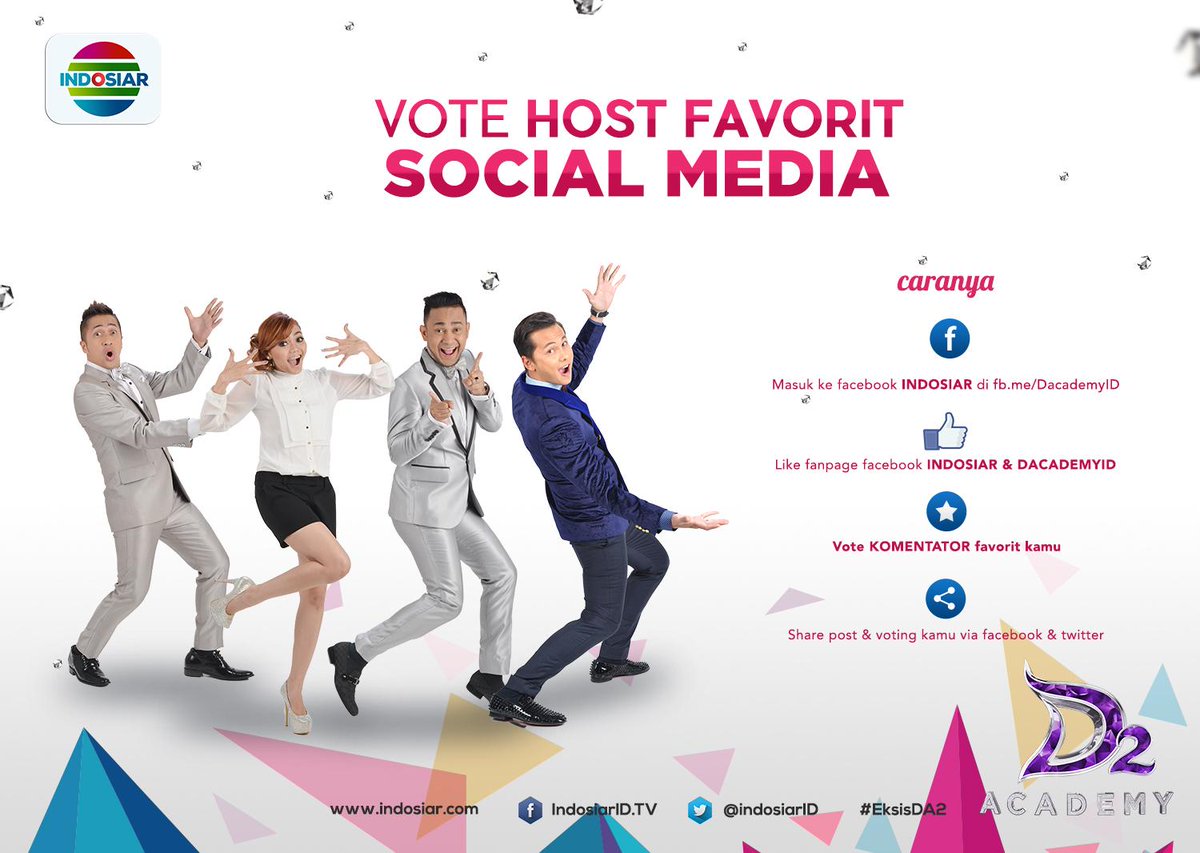 Indosiar's tweet photo. Kamu pilih @irfanhakim @Rina_Nose @dhikacungkring @ramzi_tebe ? yuk vote http://t.co/OU3qoP54U9  http://t.co/VGIJ87RdMj