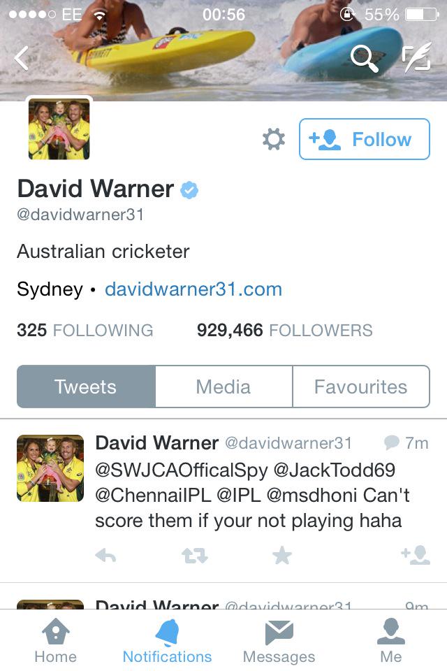 SWJCAOfficalSpy's tweet photo. David Warner getting involved in the SWJCA banters #WeAreFamous http://t.co/MN4oqpXlqE