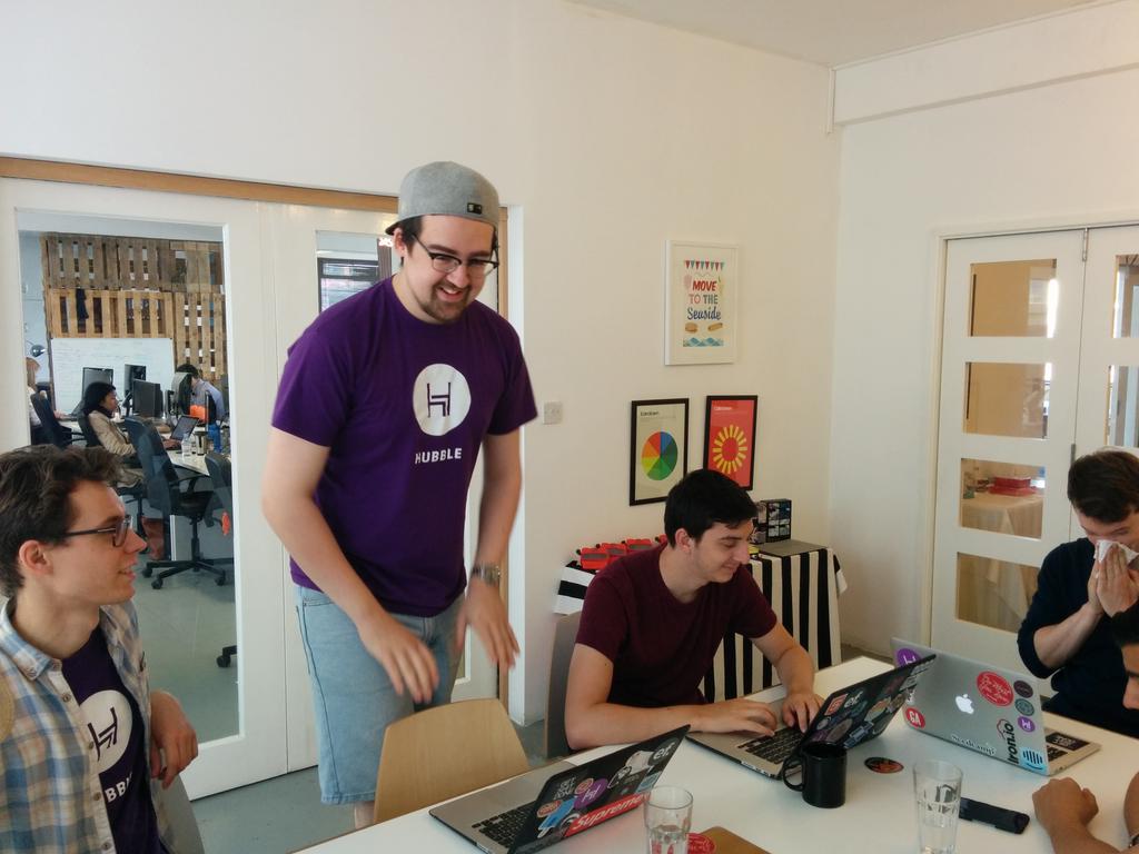 cj_iom's tweet photo. The first #HubbleHack has begun here at @HubbleHQ. Woop! Here comes the fun. http://t.co/2pKrmCE1OV