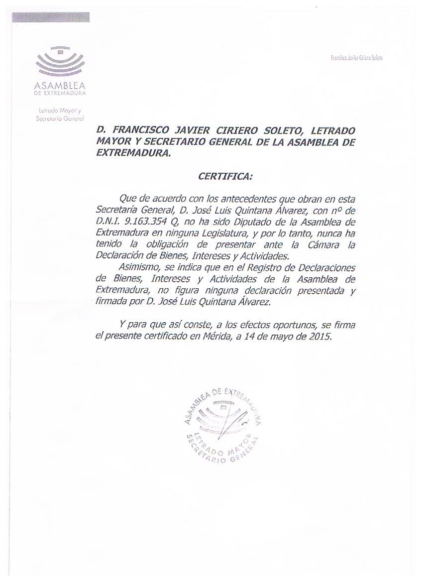 J_L_Quintana's tweet photo. Aquí están las pruebas que desmontan las mentidas del PP sobre mí. Tema zanjado" #JLQ http://t.co/3LMkCXQNWD