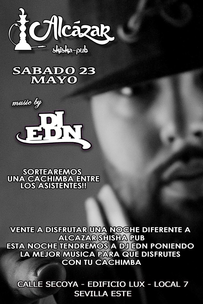 DjEDN_'s tweet photo. Os espero mañana Sabado en @alcazarSP Edificio Lux S. Este! No falteis! Buenas cachimbas y buena musica! Y sorteo!! http://t.co/Gv0mTlM6j9