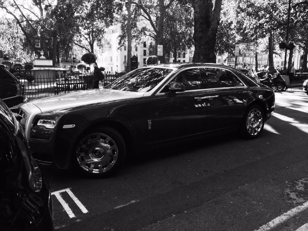 LDNChauffeur's tweet photo. Our chauffeur driven Rolls Royce Ghost in Mayfair. http://t.co/3lYVuYgr6z
