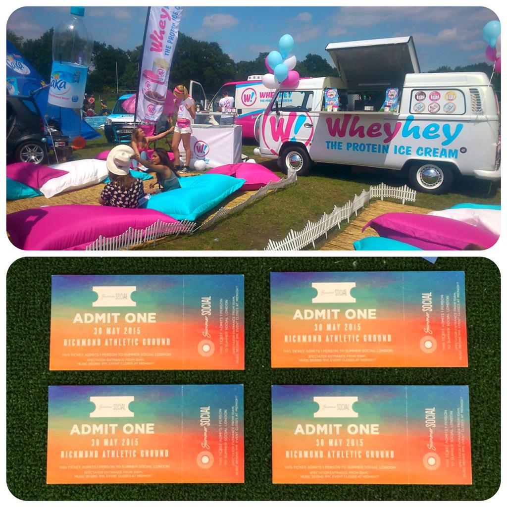 WheyheyOfficial's tweet photo. Its nearly time for @SummerSocialLDN &amp; we've got 4 tickets to giveaway 🎉🙌 To enter simply RT 😄 #Wheyhey #SummerSocial http://t.co/h8aBayqQbA