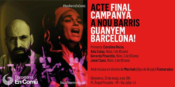 bcnencomu's tweet photo. Avui no pots faltar! Vine a Nou Barris amb la música de @MarinahOfficial i Flamaradas de @prodor #VotaBComú #Ada24m http://t.co/w8zgD1MAxc