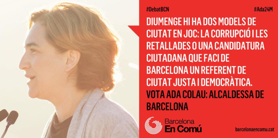 bcnencomu's tweet photo. Vota @adacolau alcaldessa de Barcelona #VotaBcomú #Ada24M #Municipals2015 #24M http://t.co/qfXfNtFcBq