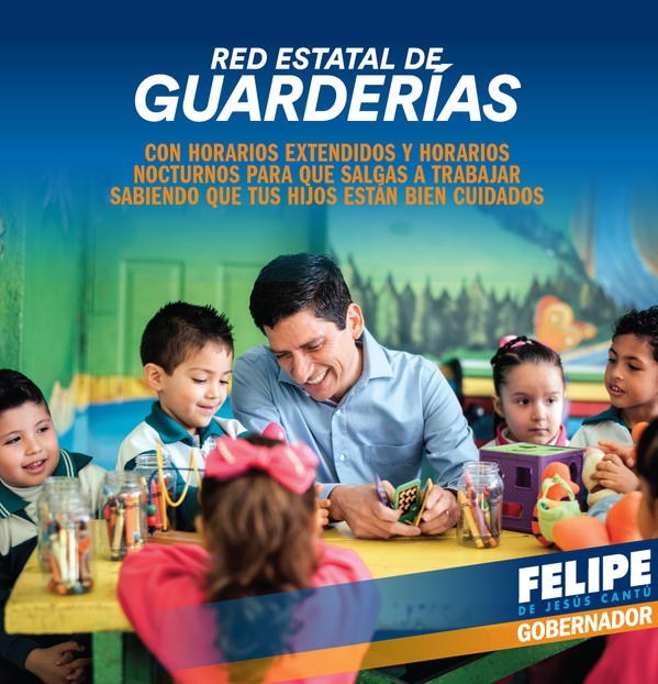 JuanbarrazaR's tweet photo. Guarderías seguras y con horarios extendidos y nocturnos, solo con @FelipeCantuR #FelipeGobernador http://t.co/4e0gfgkway