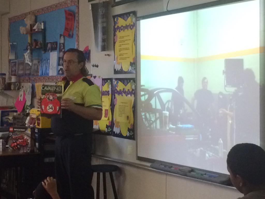 ButlerVicki's tweet photo. Mr. Luongo explains what being a mechanic is all about. #Lamborghini cars had the boys engaged. #ponyway #lveslearns http://t.co/YAD7ZI2R22