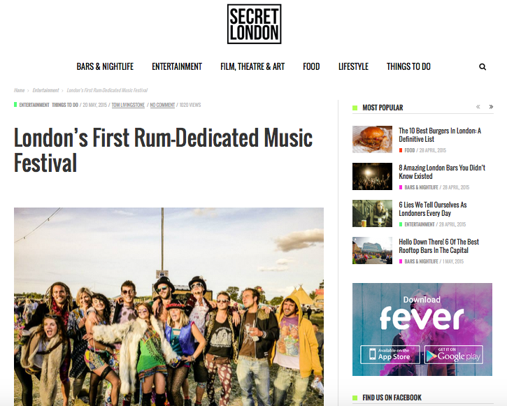 “London’s first rum-deidicated music festival” recommended by Secret London! 

secretldn.com/2015/05/london…
