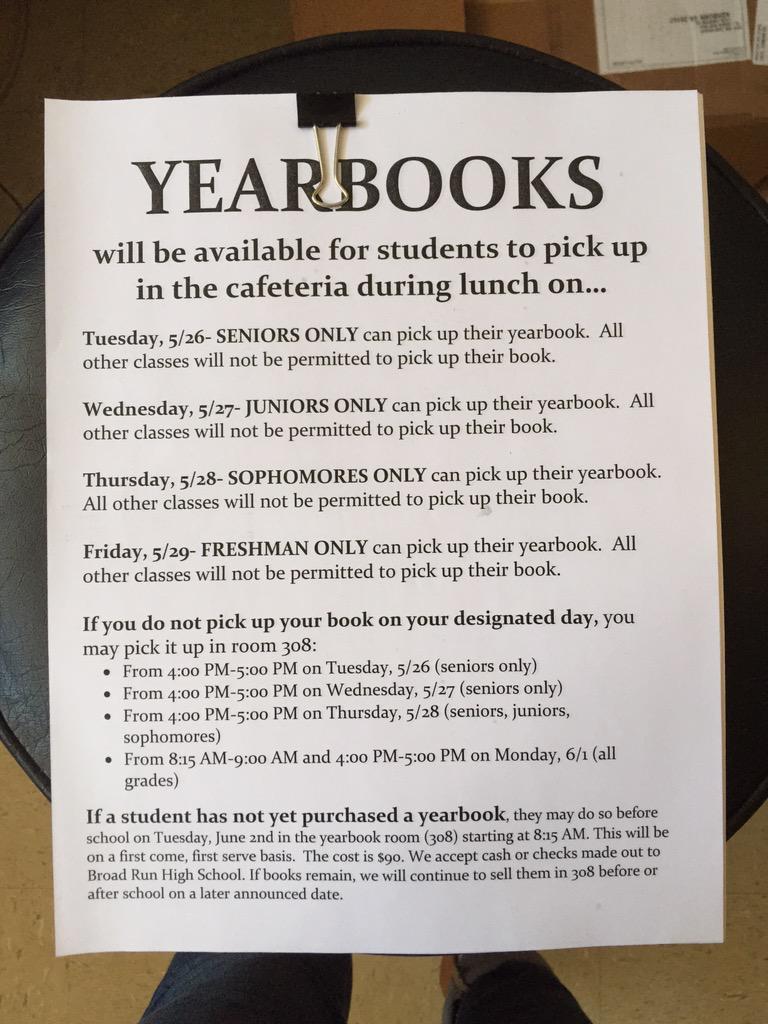 INFORMATION ABOUT YEARBOOK DISTRIBUTION