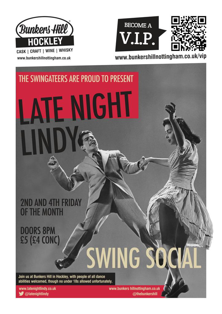 thebunkershill's tweet photo. Don't forget tonight we have the lovely @LateNightLindy in from 8pm #swing #lindyhop http://t.co/tX9zcTrucq
