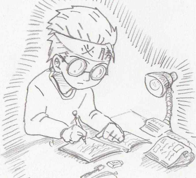 彼は頑張っています。 