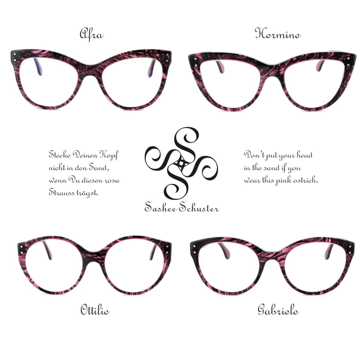 The glamourous Ladies: Afra Hermine Ottilie Gabriele pink ostrich #sasheeschuster #handcrafted #madeingermany