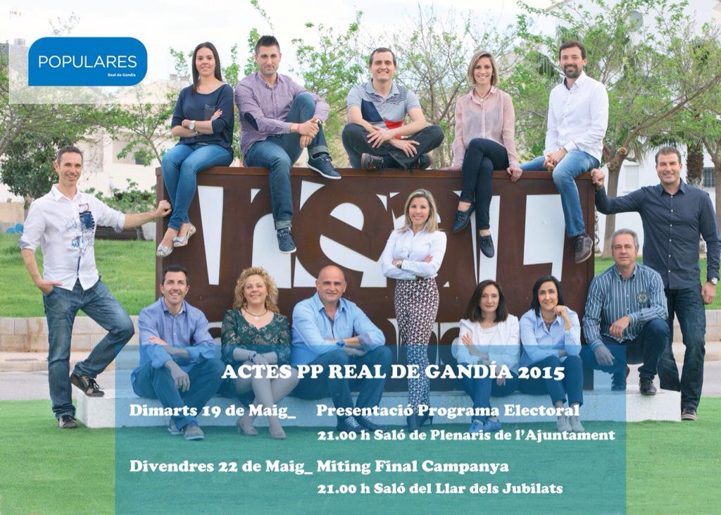PopularsReal's tweet photo. Esta nit acte de "Final de Campanya" a #Realdegandia @martinezvinarta @MaraAbGe @joan__ramirez @AndresAsco http://t.co/eS6wwaShGK