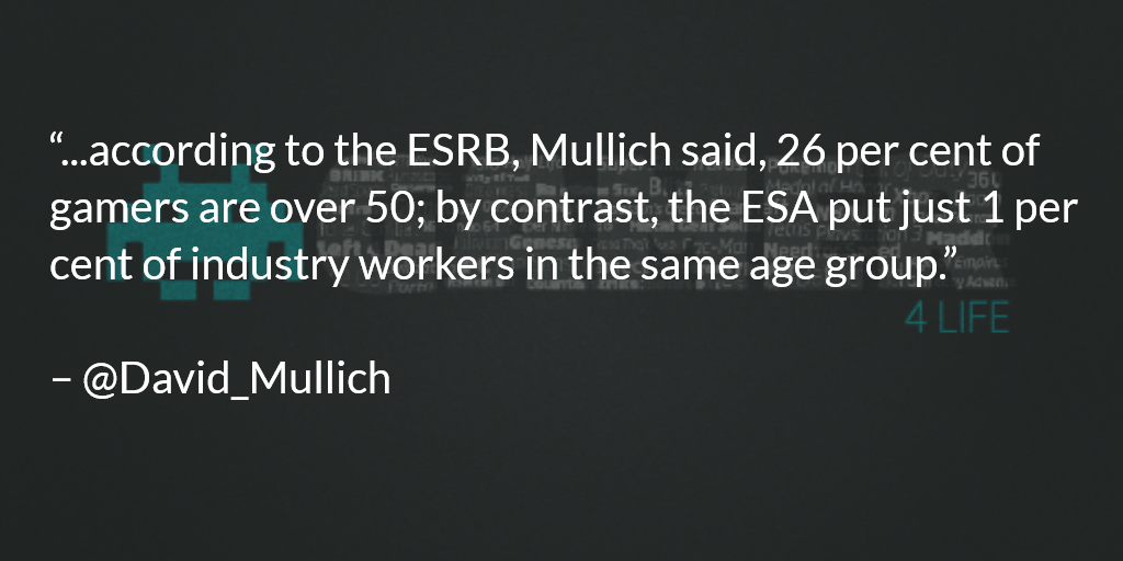 Ops31337's tweet photo. Awesomesauce from @David_Mullich about #Ageism and the #GamingIndustry http://t.co/xiY3NvqMpN #indiedev #gamedev http://t.co/y3MnFZh1cI