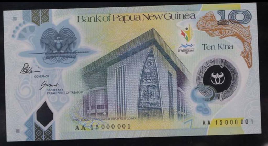 Polymernotes_De's tweet image. PNG; here the New 10 Kina #polymernotes