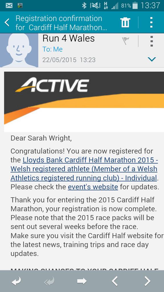 I've signed up!! #cardiffhalf please sponsor me! Justgiving.com/running-for-ol…  #teamollie #charity #justgiving #fundraising