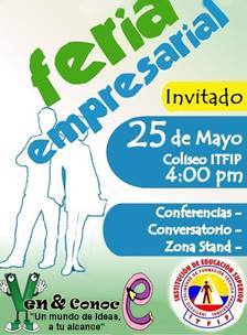 Se hace invitacion a toda la comunidad a participar en la feria empresarial que se va realizar este 25 de mayo.