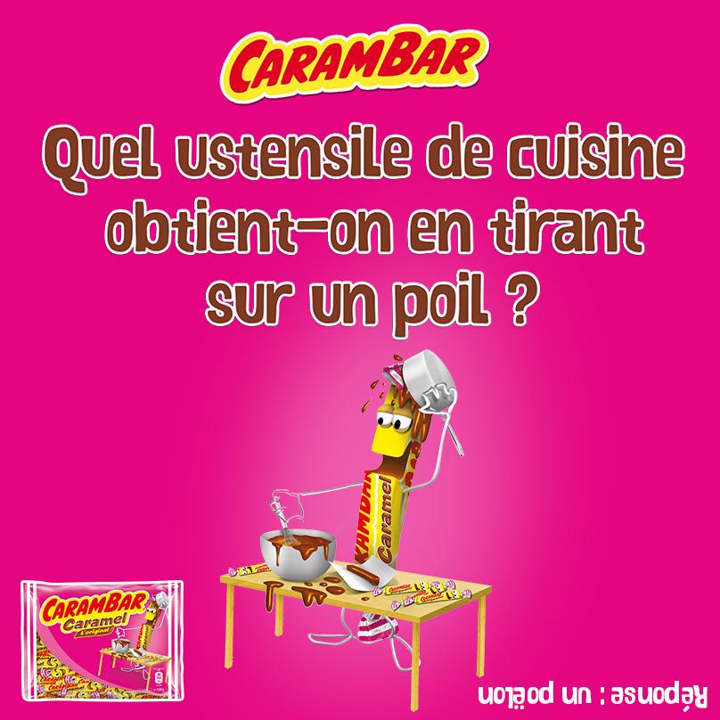 Carambar na platformě X: „#Blague #Carambar​ du vendredi Quel ustensile de  cuisine obtient-on en tirant sur un poil? 😜  / X