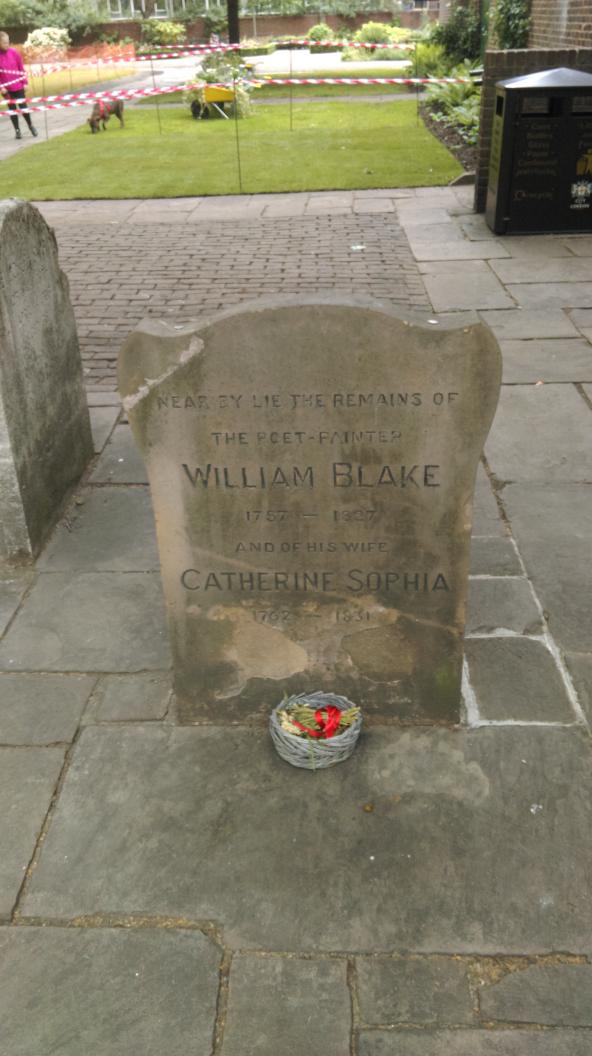 DigitalDanSolo's tweet photo. Poirot's flat (via @rhigriffiths) and William Blake's headstone #emotional #walkformind http://t.co/w2bvkmYdrE