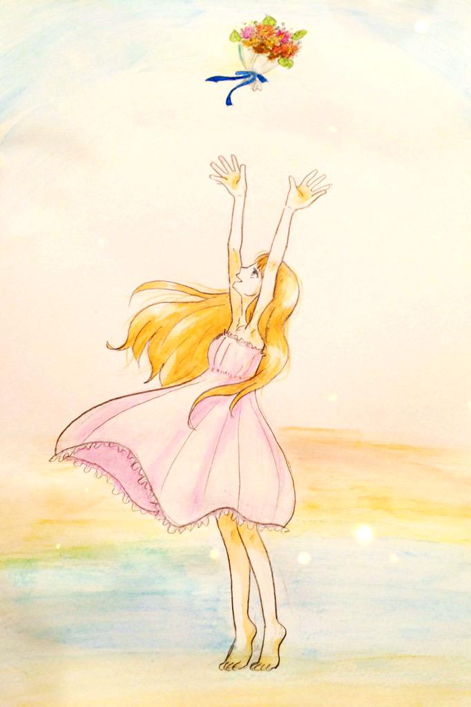 あすかわい こーゆー天使が撮りたい お絵描き からのガチ描き 水彩色鉛筆 可愛い女の子ください みんなで花束持って海に行こう そんで高く投げよう Http T Co 5jzj7lmqx3 Twitter