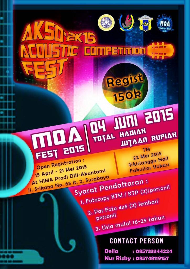 Yuk bagi kalian yg punya keahlian bermain musik, daftarkan segera grup akustik km di Akso Acoustic Competition Fest!