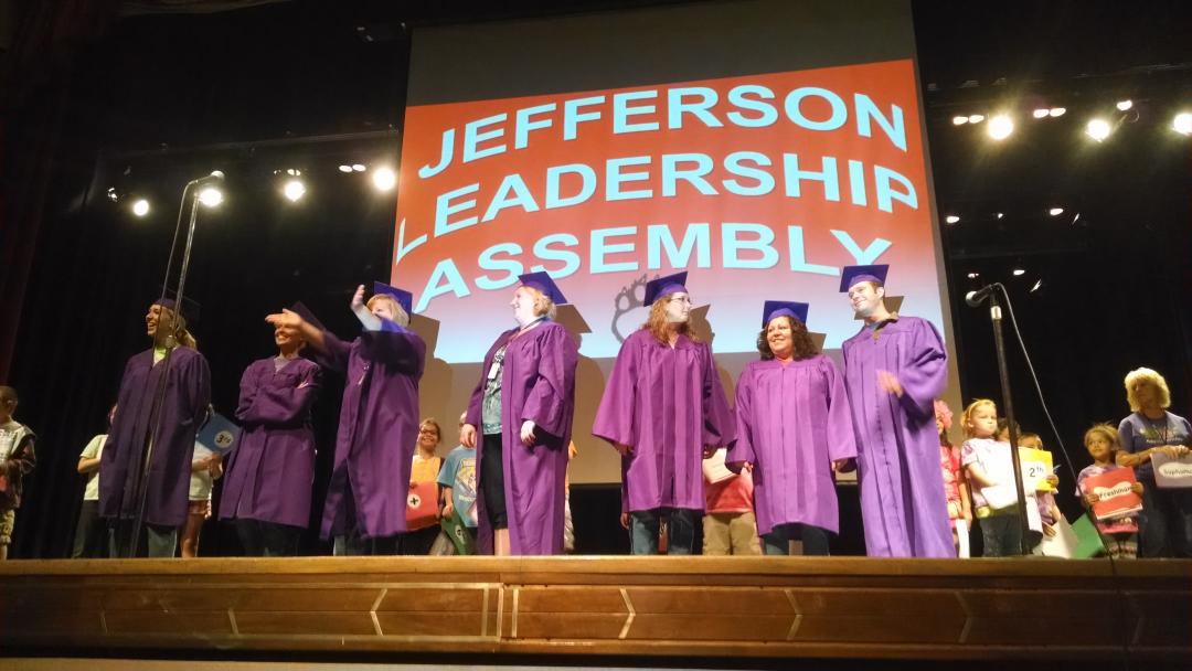 Corry_Spies's tweet photo. @MuscatineCSD teachers at @JeffersonMCSD recognized during assembly for earning their Masters degrees #muskienation http://t.co/DdBLMeTUf4