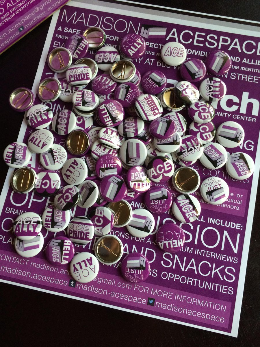 madisonacespace's tweet photo. Ready for #WisCon39! #Madison #asexual #aspectrum #ace http://t.co/ijq4ICxpHP