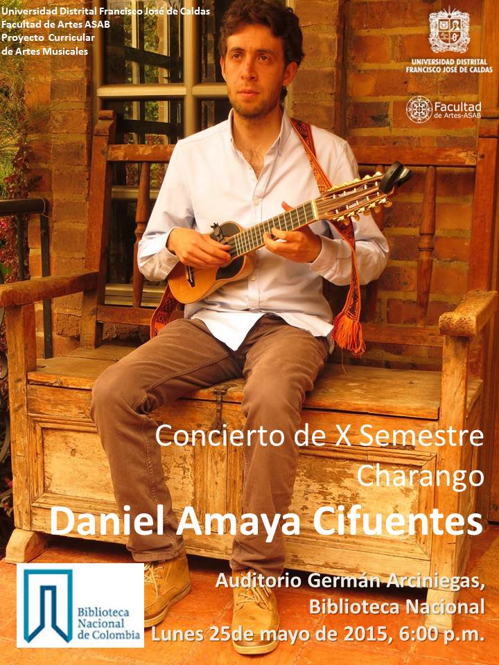 #EnMiBiblioteca Próximo lunes 25 de mayo. Concierto de charango con <a href="/arteasab/">Facultad Artes-ASAB</a> 6 p.m #Gratis <a href="/mincultura/">MinCultura Colombia</a>