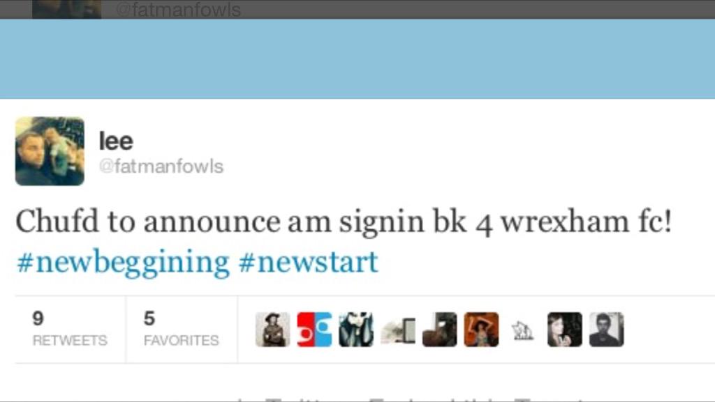 Aparently Lee fowler tweeted this n deleted it? Any1 see it?! RT! #WxmAFC #WXM150