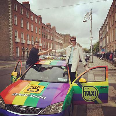 brandchannel's tweet photo. Fare treatment: @HailoIreland drives change w/ #DriveForEquality same-sex #MarRef campaign http://t.co/WknkiAcsTI http://t.co/xbXvLNKBPu