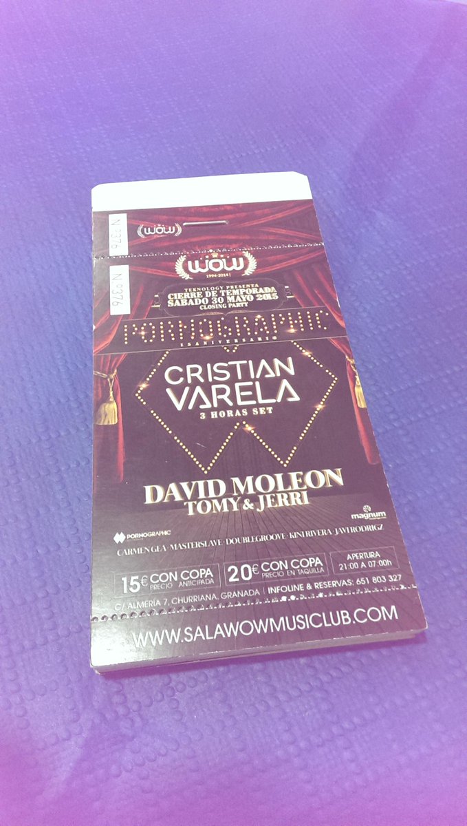 crespoiltra's tweet photo. Entradas anticipadas para la Pornographic de @cristianvarela en @SALAWOWGRANADA AQUI!! http://t.co/E9TTr1EoM3