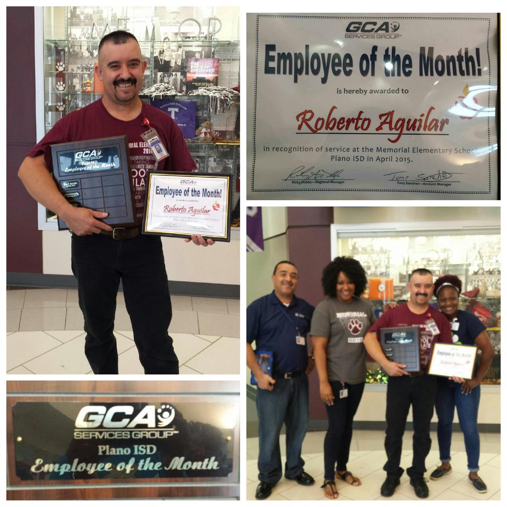 MemorialPISD's tweet photo. @MemorialPISD Congrats to Roberto our Custodian for receiving Custodian of The Month #ASchoolToEmulate #BobCatsCan http://t.co/Lr3zCi2pOS