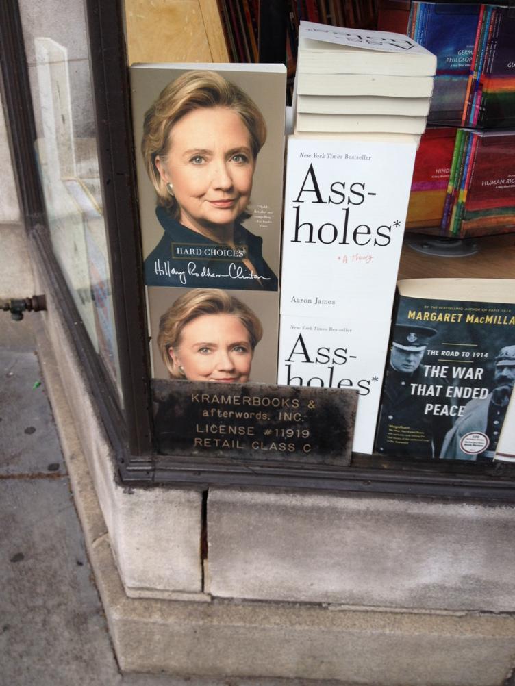 Check out Hillary Hard Choices book placement at Kramer