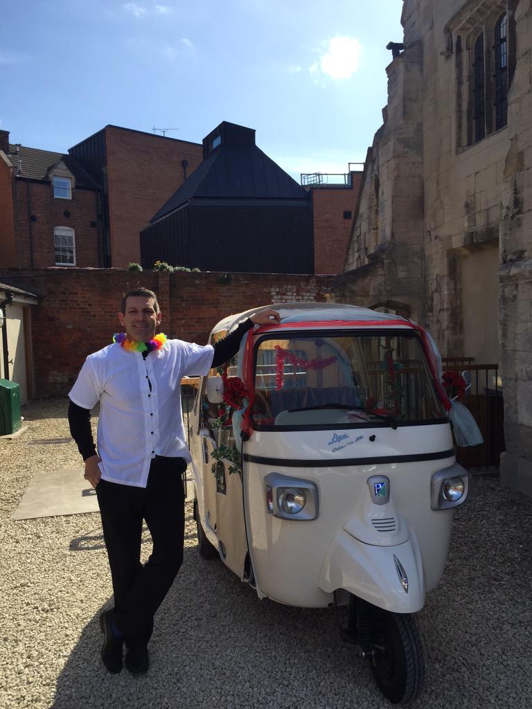 Me and my Tuktuk on a wedding booking in Gloucester!