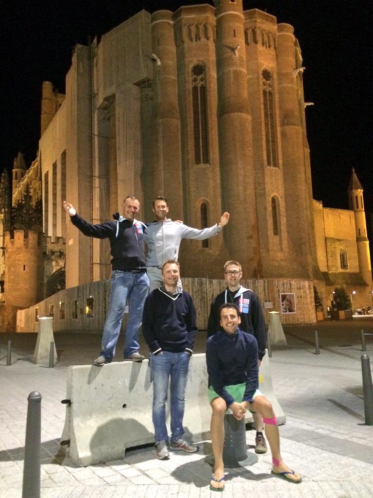tweetchristiaan's tweet photo. Team dinner and a walk into town #AlbiFrance ..quiet and relaxing night out @jumpUpNow #RestLegs #BlessedAndHumble http://t.co/uNQCKftW1D
