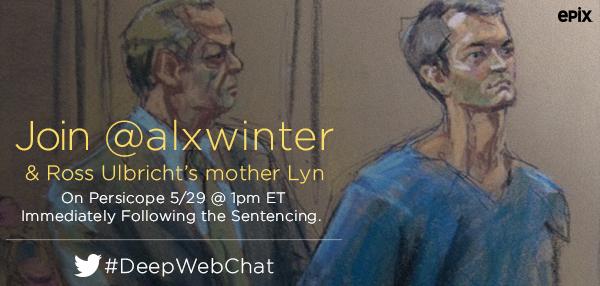 mgmplus's tweet photo. Join us for a Periscope with Deep Web director @alxwinter and Lyn Ulbricht on 5/29. Tweet questions to #DeepWebChat http://t.co/IoQkdxh3Qq