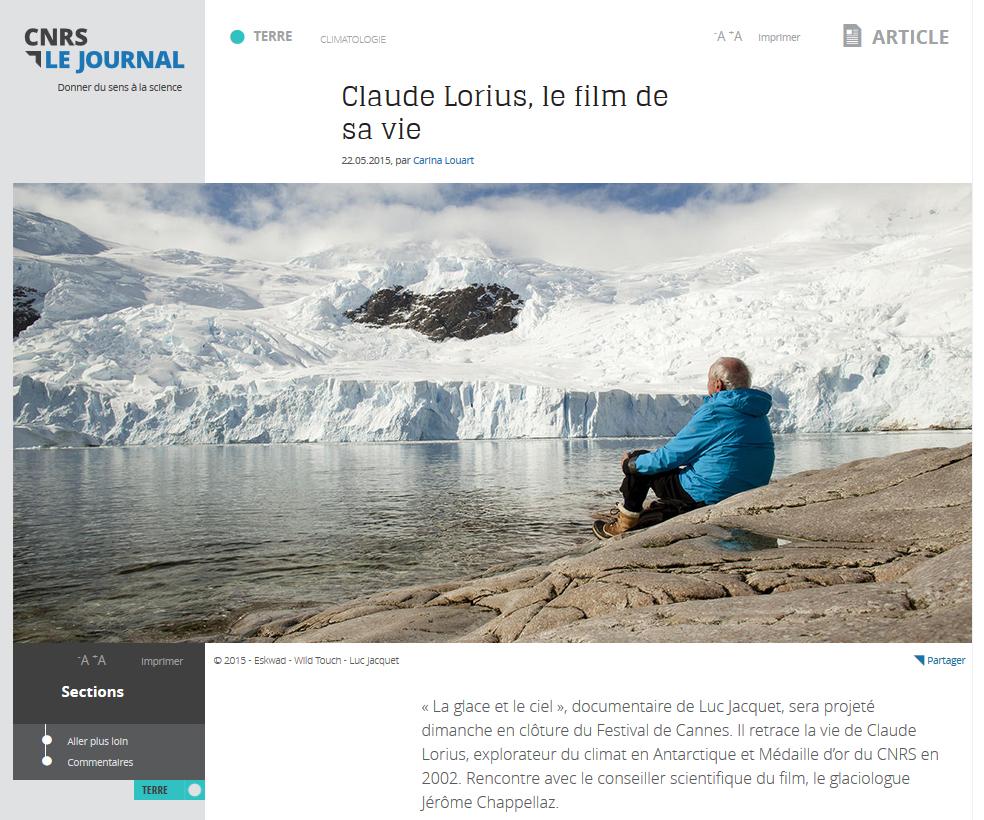CNRS Images (@cnrsimages) on Twitter photo #ClaudeLorius, le film de sa vie à #Cannes2015, ITW <a href="/ChappellazJ/">Chappellaz Jérôme</a> sur #LaGlaceEtLeCiel <a href="/COP21/">COP21 - Paris 2015</a> lejournal.cnrs.fr/articles/claud… #ClaudeLorius, le film de sa vie à #Cannes2015, ITW <a href="/ChappellazJ/">Chappellaz Jérôme</a> sur #LaGlaceEtLeCiel <a href="/COP21/">COP21 - Paris 2015</a> lejournal.cnrs.fr/articles/claud…