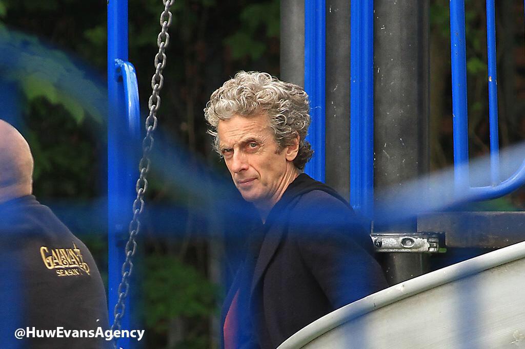 DWFilming's tweet image. Zygon children? The Doctor on a playground? What's going on?! Thanks for the great pictures, @HuwEvansAgency!